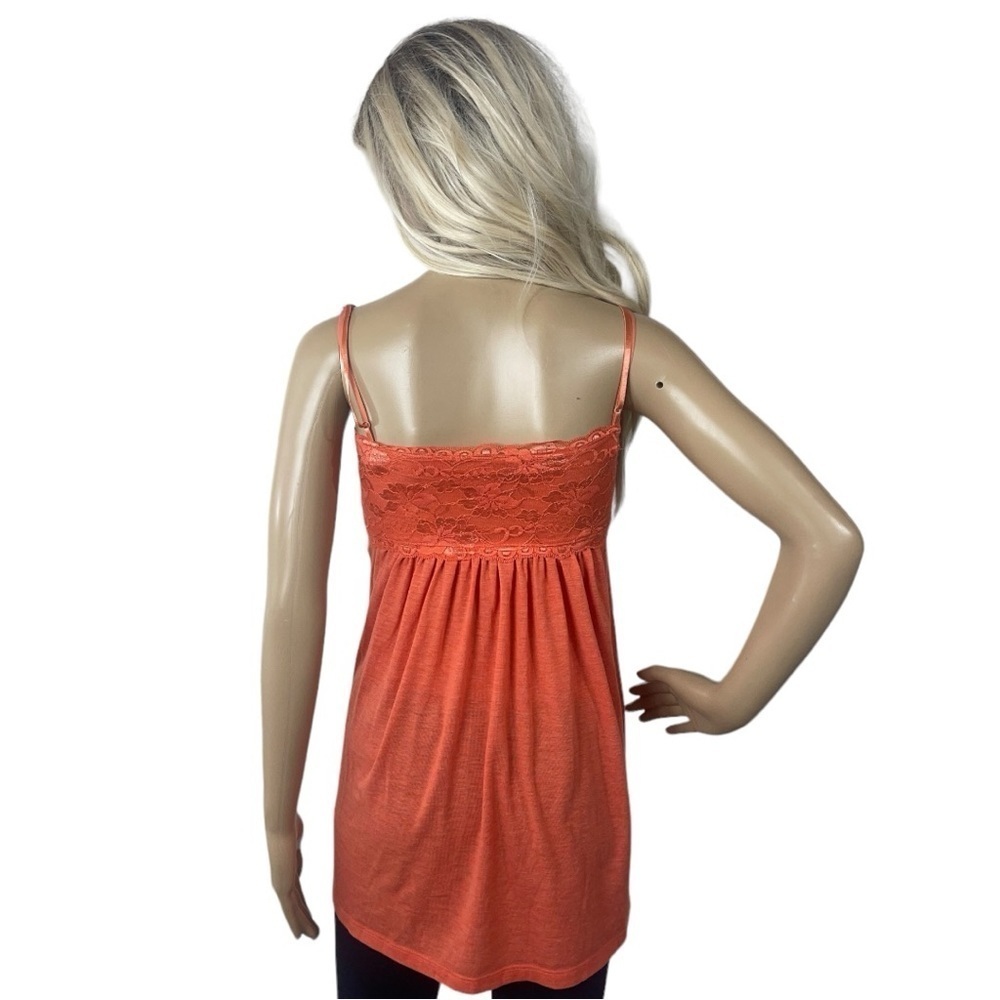 Poof Orange Spaghetti Strap Cami with Lace Bodice - Picture 5 of 8